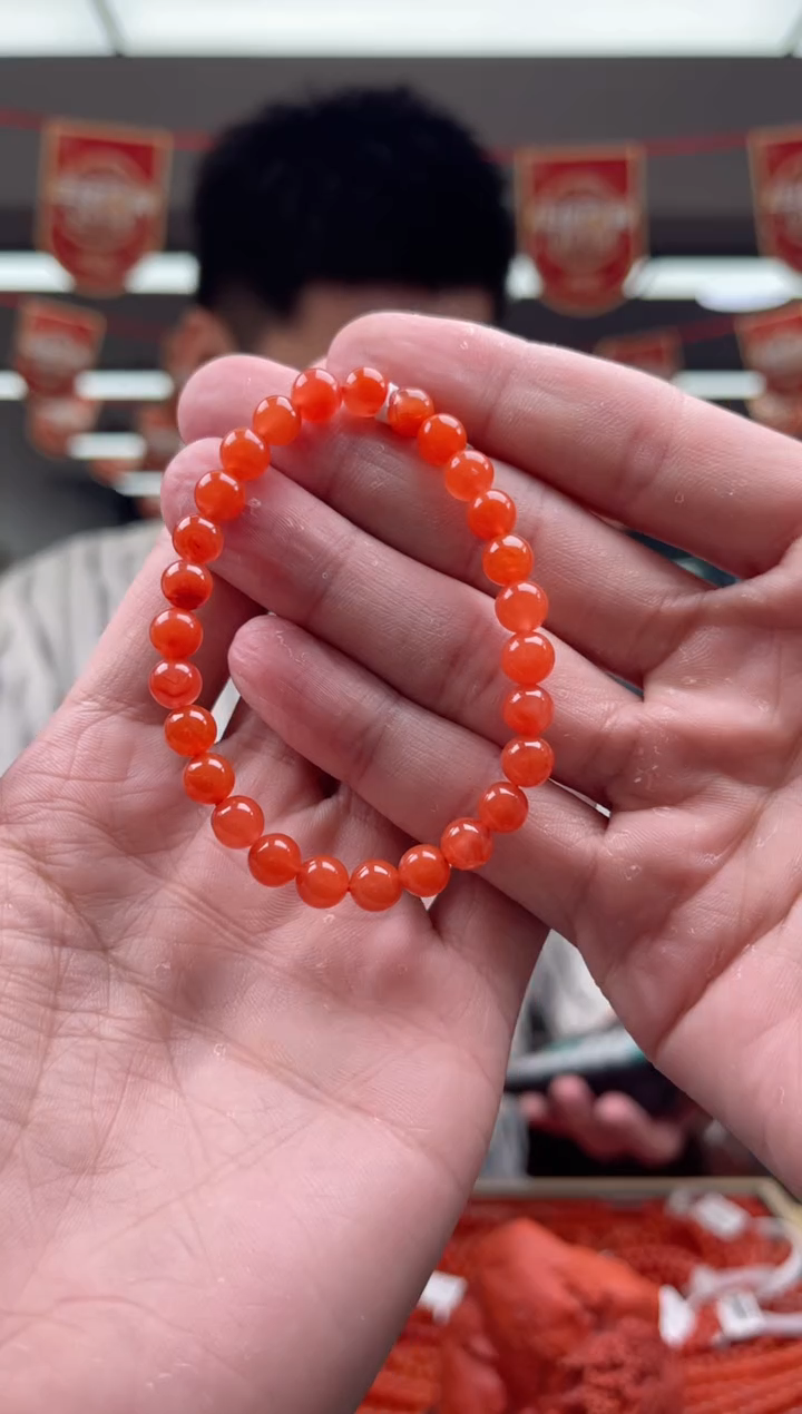 【闪购商品】南红玛瑙A24未镶嵌6mm滴水洞单圈-多样性发一件