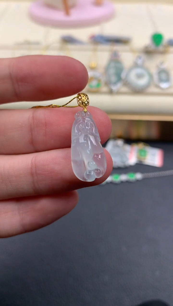 【闪购商品】翡翠颈饰18K金镶嵌A809