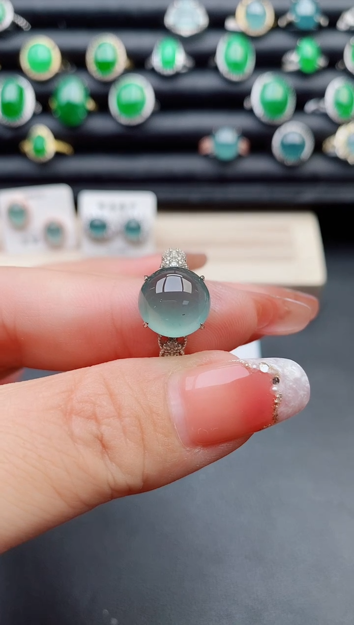 【闪购商品】翡翠戒指银S925镶嵌312321
