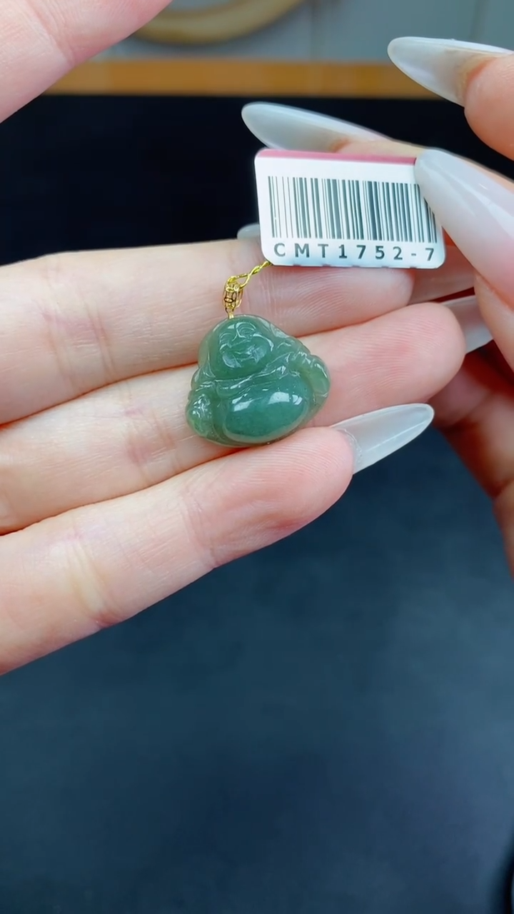 【闪购商品】翡翠挂件18K金镶嵌佛公挂件多人@@CMT1752-7