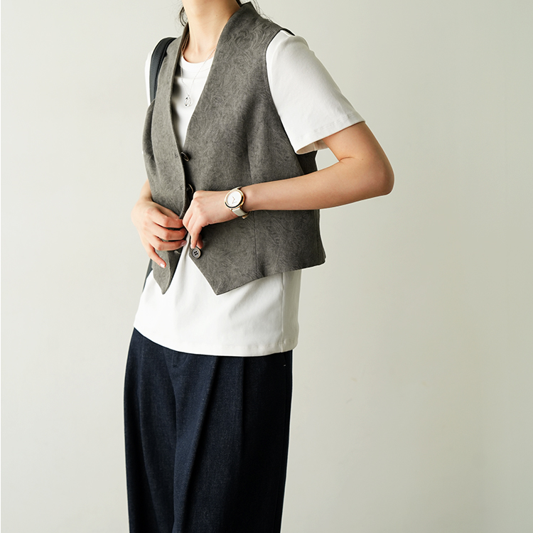 安迪专享 暗纹提花立裁西装马甲女 TYZB021X