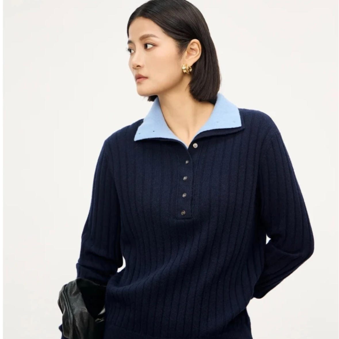 2025秋冬款假两件百搭开衫毛衣  A8108