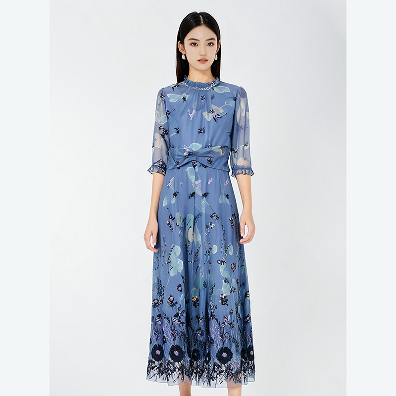  中年妈妈连衣裙春夏新款休闲气质裙子 欧3135P