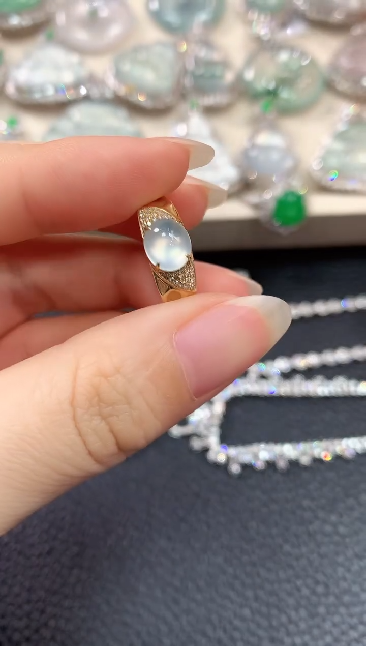 【闪购商品】翡翠戒指18K金镶嵌B26  多样性一件发货