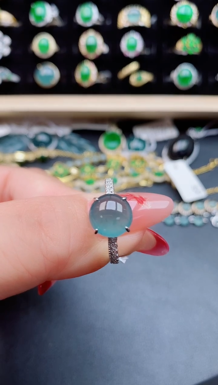 【闪购商品】翡翠戒指银S925镶嵌12121