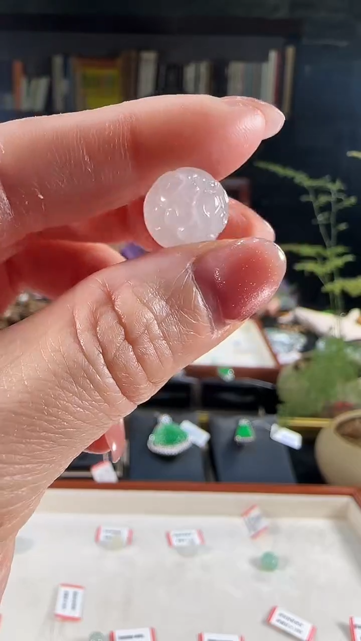 【闪购商品】翡翠散珠未镶嵌天然缅甸翡翠回纹高冰单珠
