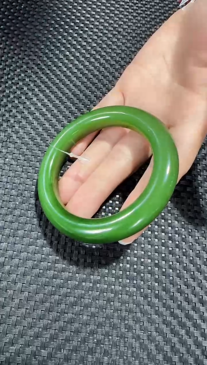 【闪购商品】和田玉（碧玉）手镯未镶嵌圈口约57.5mm