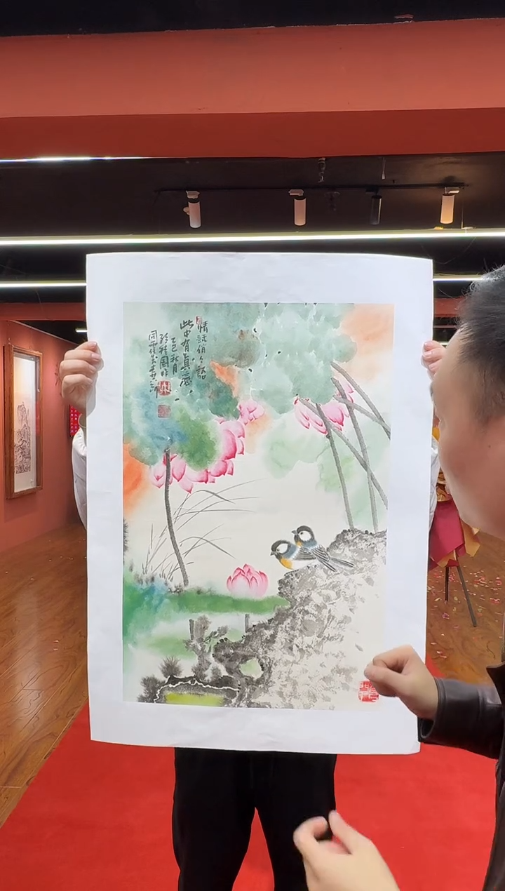国画孙桂国老师作品，带合影证书7-8