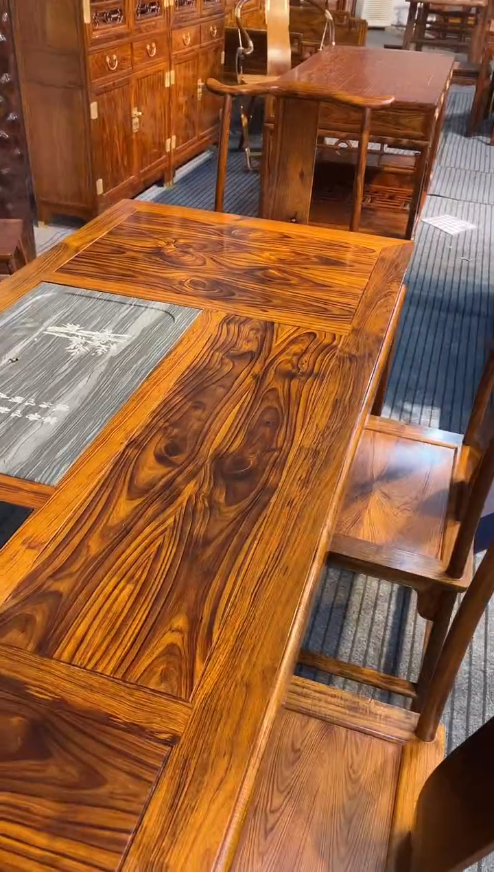 花梨木类木雕款茶桌一套