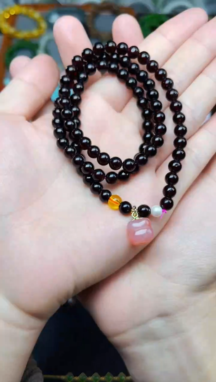 未镶嵌手串石榴石多圈手串 06