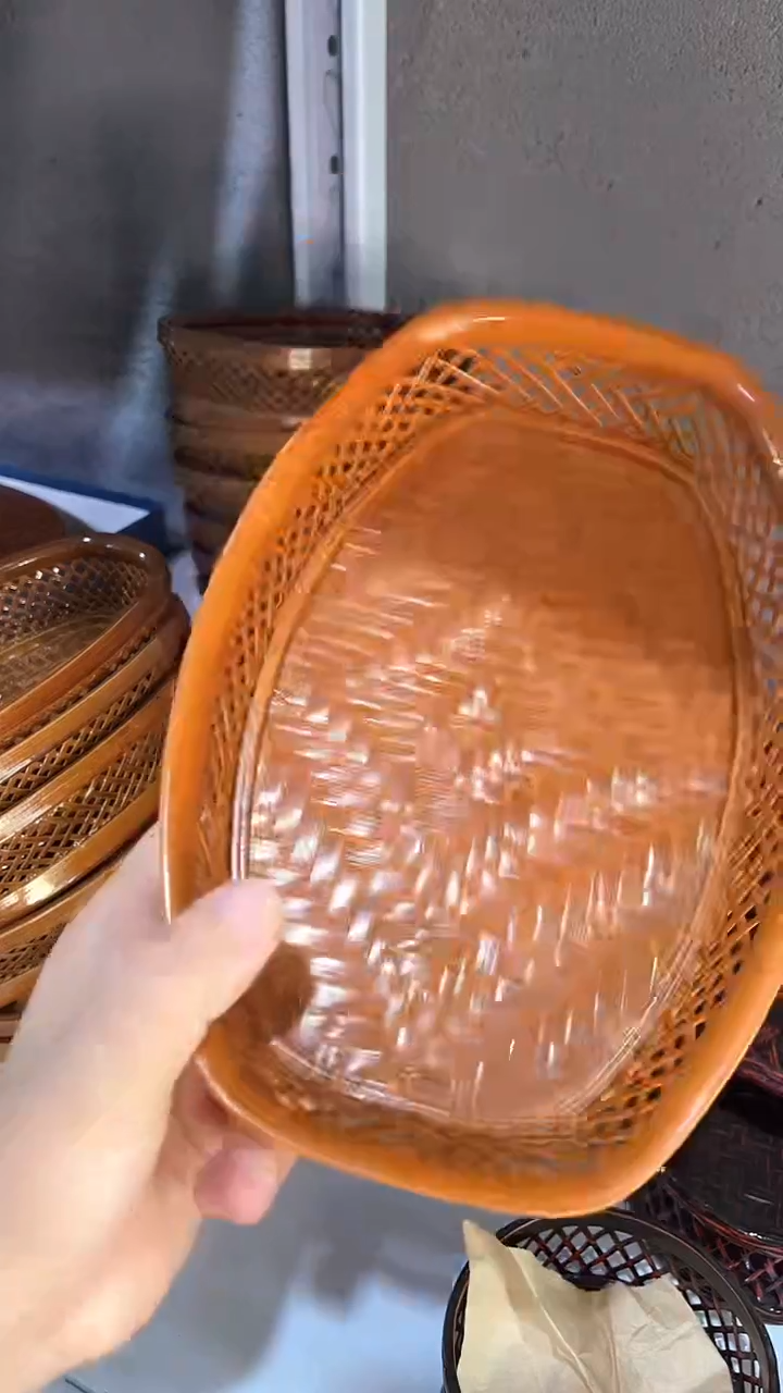 竹编收纳筐  20.5*14.5cm深色