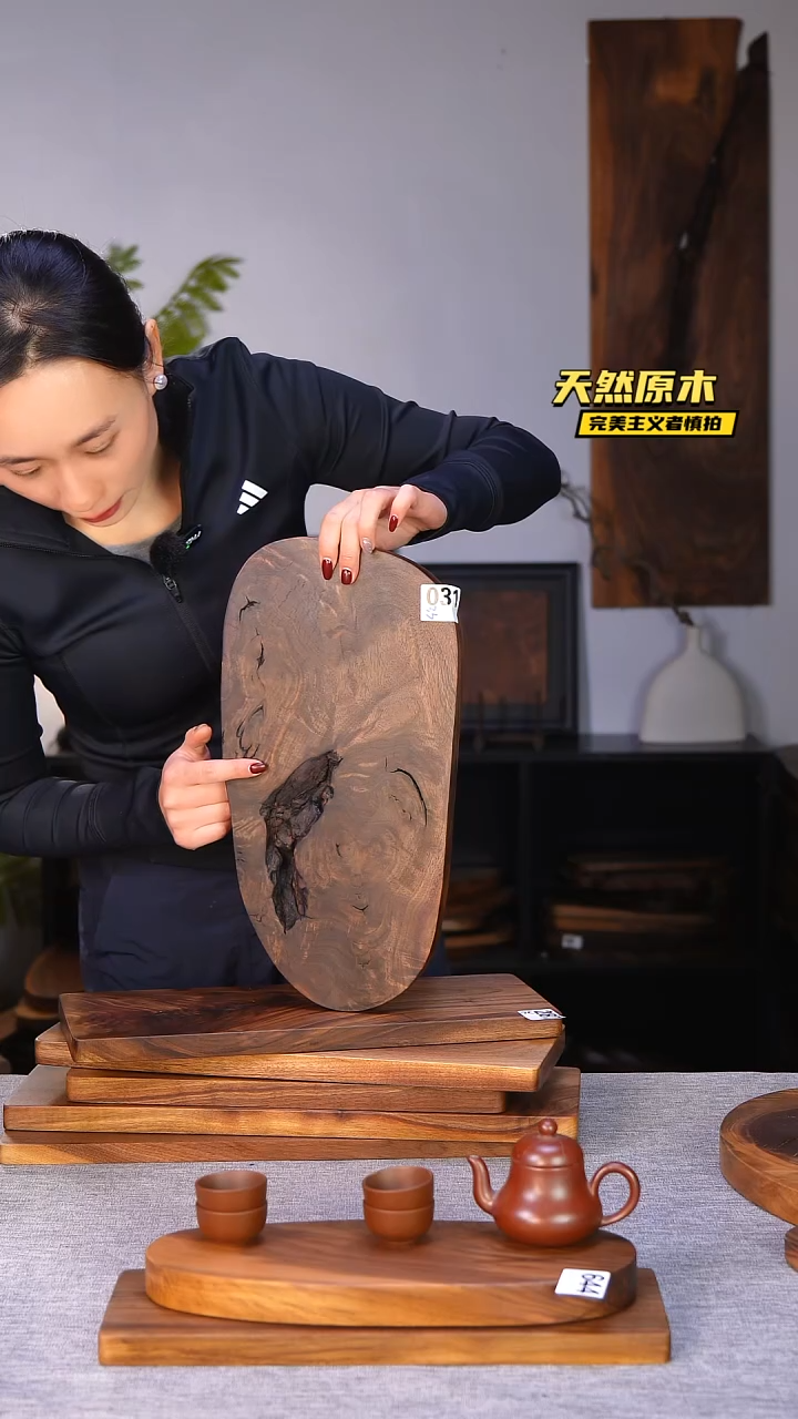 木北美黑胡桃原木.干裂疤结不属于商品质量问题完美主义者慎拍