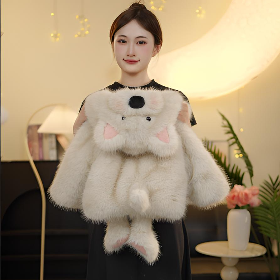 MRY亲子冬款毛绒毛茸茸萌宝小西高地草草冬季保暖短款加厚外套
