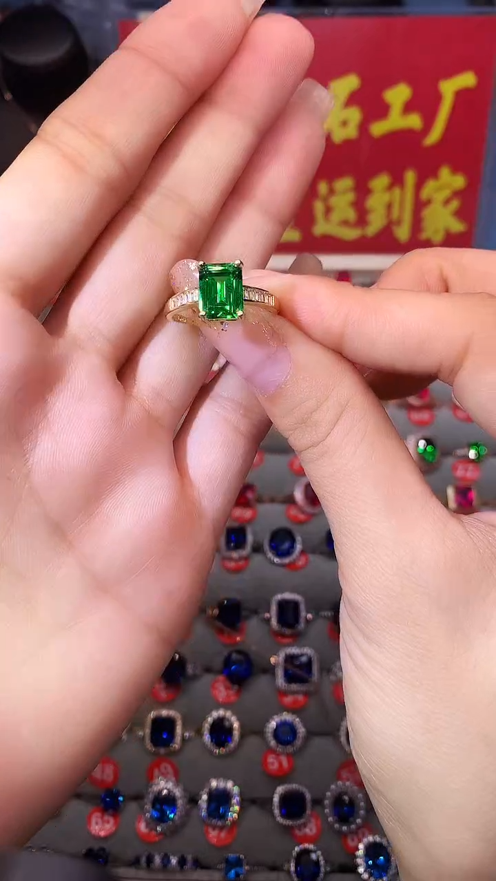 【闪购商品】透辉石戒指银S925镶嵌1111