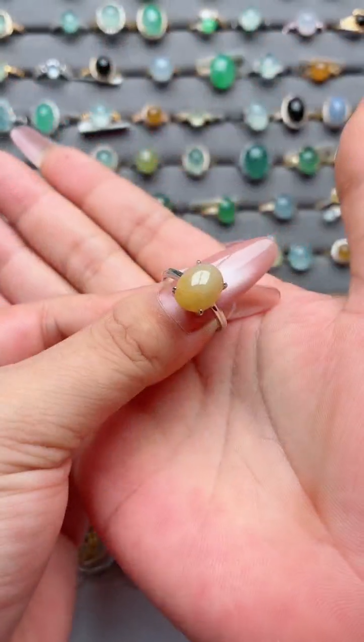 银S925镶嵌戒指翡翠.