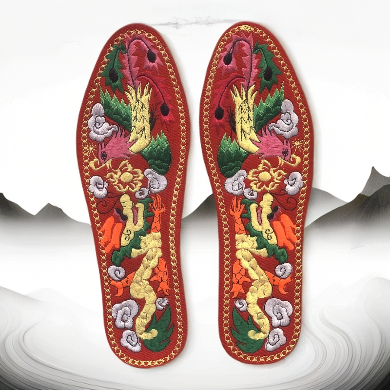 精美绣花鞋垫，刺绣工艺品
