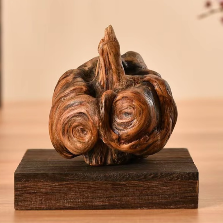 高山松明子松树瘤琥珀木诧寂风茶室家居创意摆件一物一拍