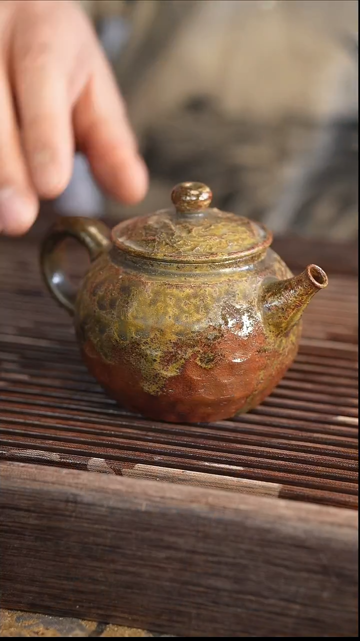 茶壶紫砂8号  柴烧   220cc