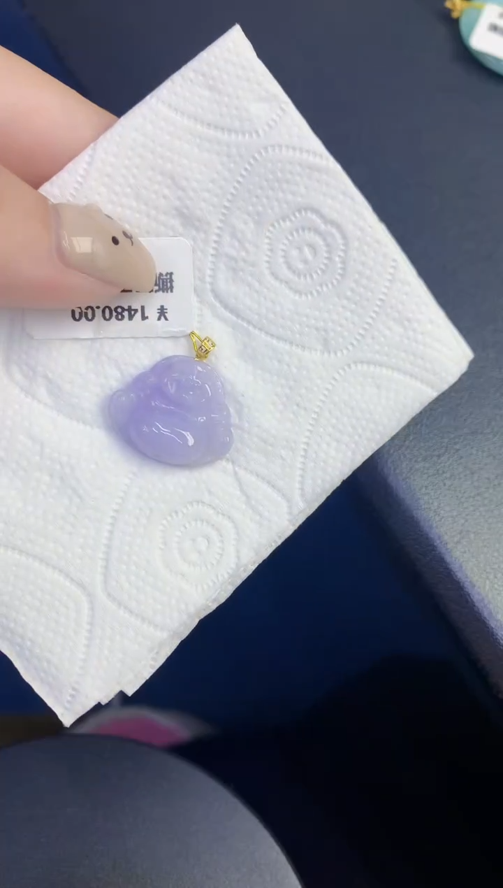 颈饰18K金镶嵌翡翠缅甸天然翡翠A货