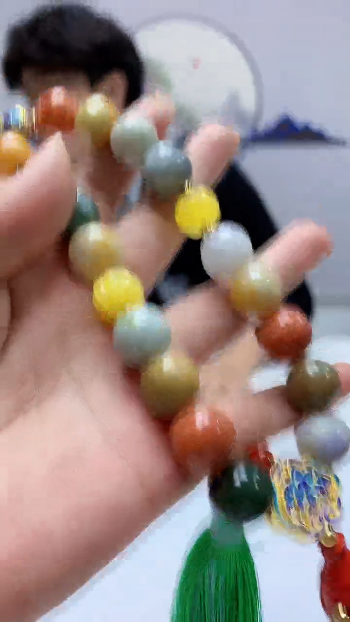 【闪购商品】定制翡翠未镶嵌5145ms-毛货112手串