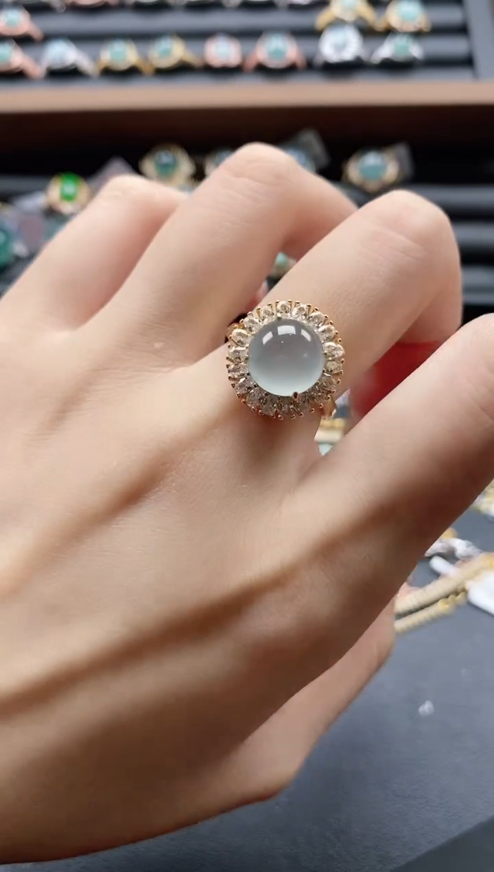 【闪购商品】翡翠戒指银S925镶嵌51151