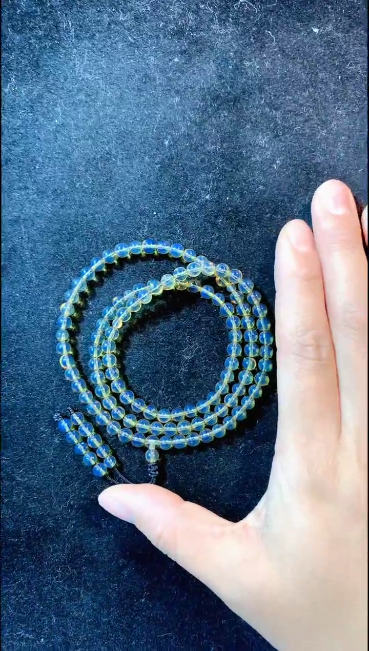【闪购商品】琥珀手链未镶嵌5MM墨西哥蓝珀108佛珠
