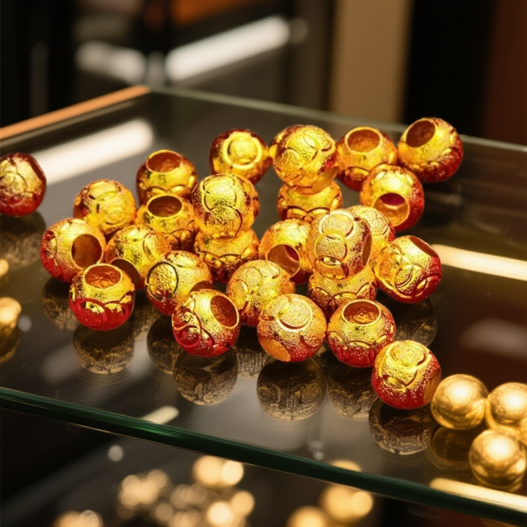    【华新】时尚奥迪花纹合金珠{每单一颗.买6颗赠链子