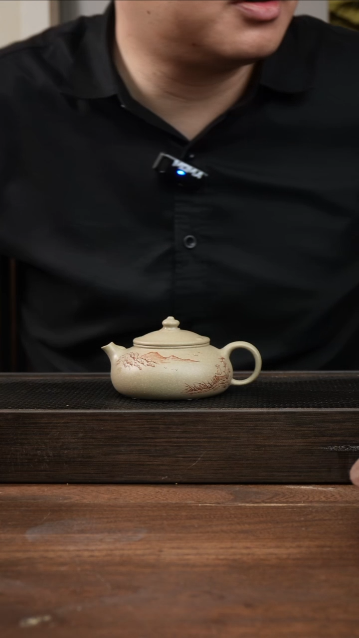 茶杯紫砂竹*本绿寒江   刻绘    140CC   