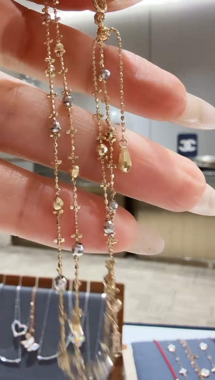 18K金项链双色仙女链45cm