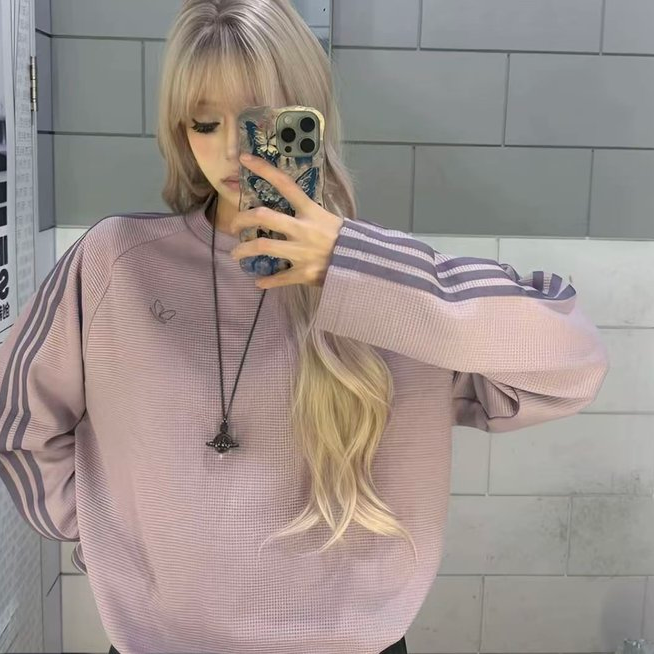 adidas/阿迪达斯T-SHIRTLS苏翊鸣款华夫格运动长袖圆领T恤KH1176