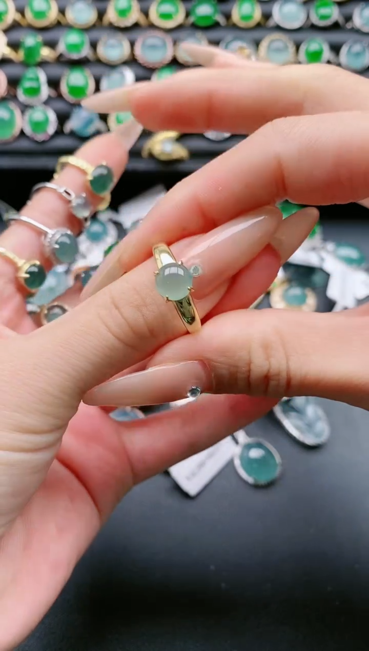 【闪购商品】翡翠戒指银S925镶嵌111111