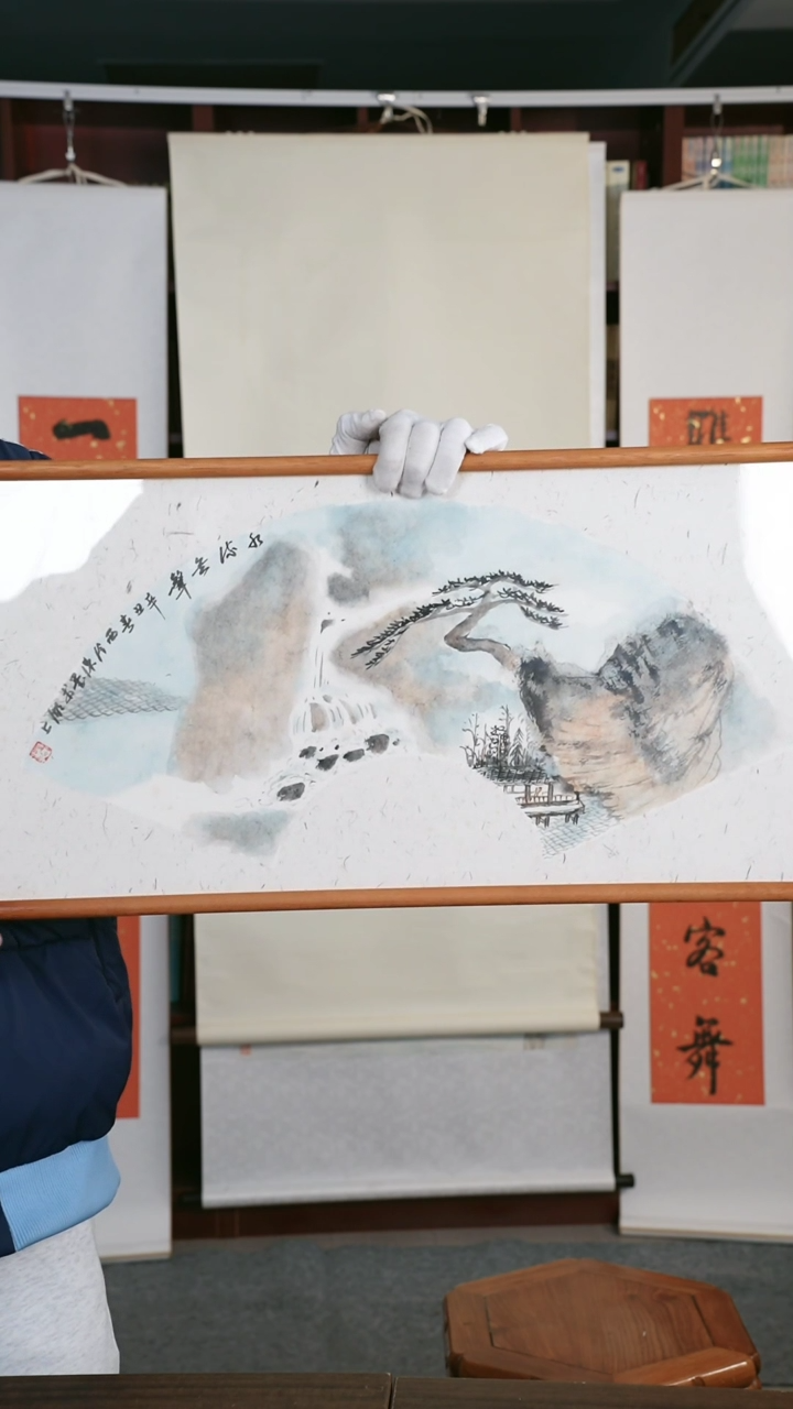 【闪购商品】国画陈老师 山水 66*33 扇面 hk