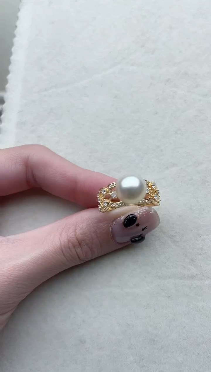 【闪购商品】海水珍珠戒指银S925镶嵌86