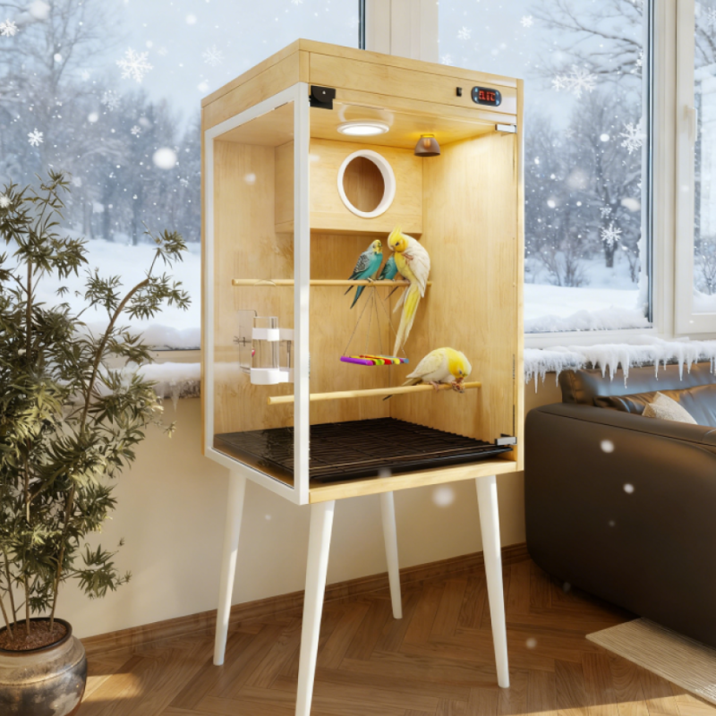 恒温鸟笼小号鹦鹉笼家用木质繁殖箱玄凤虎皮牡丹宠物过冬保温暖箱