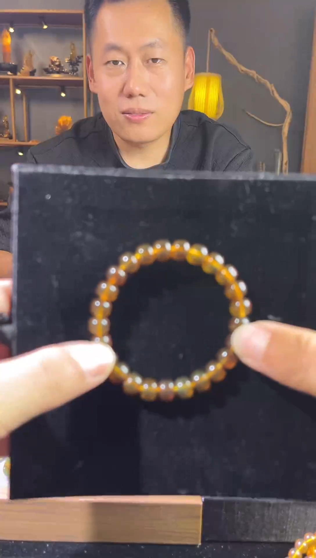 手链琥珀未镶嵌天然缅甸琥珀 金棕老型手串