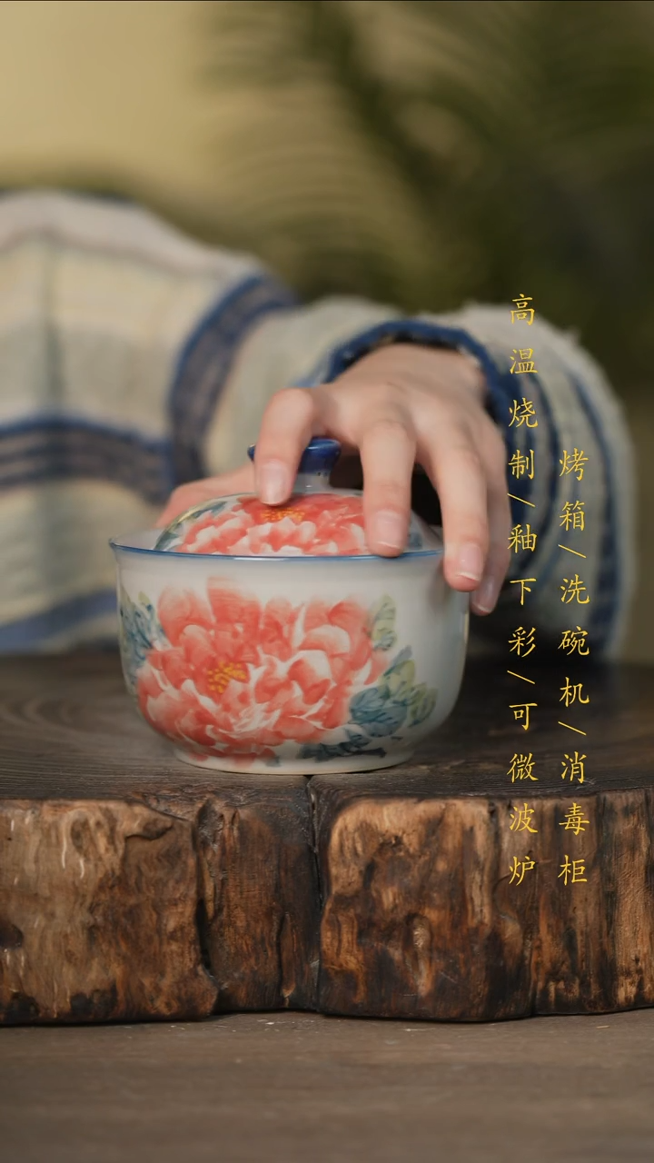 瓷片景德镇高温釉下彩可微波烤箱洗碗机