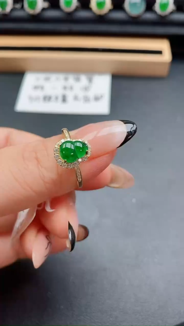 翡翠戒指银S925镶嵌1