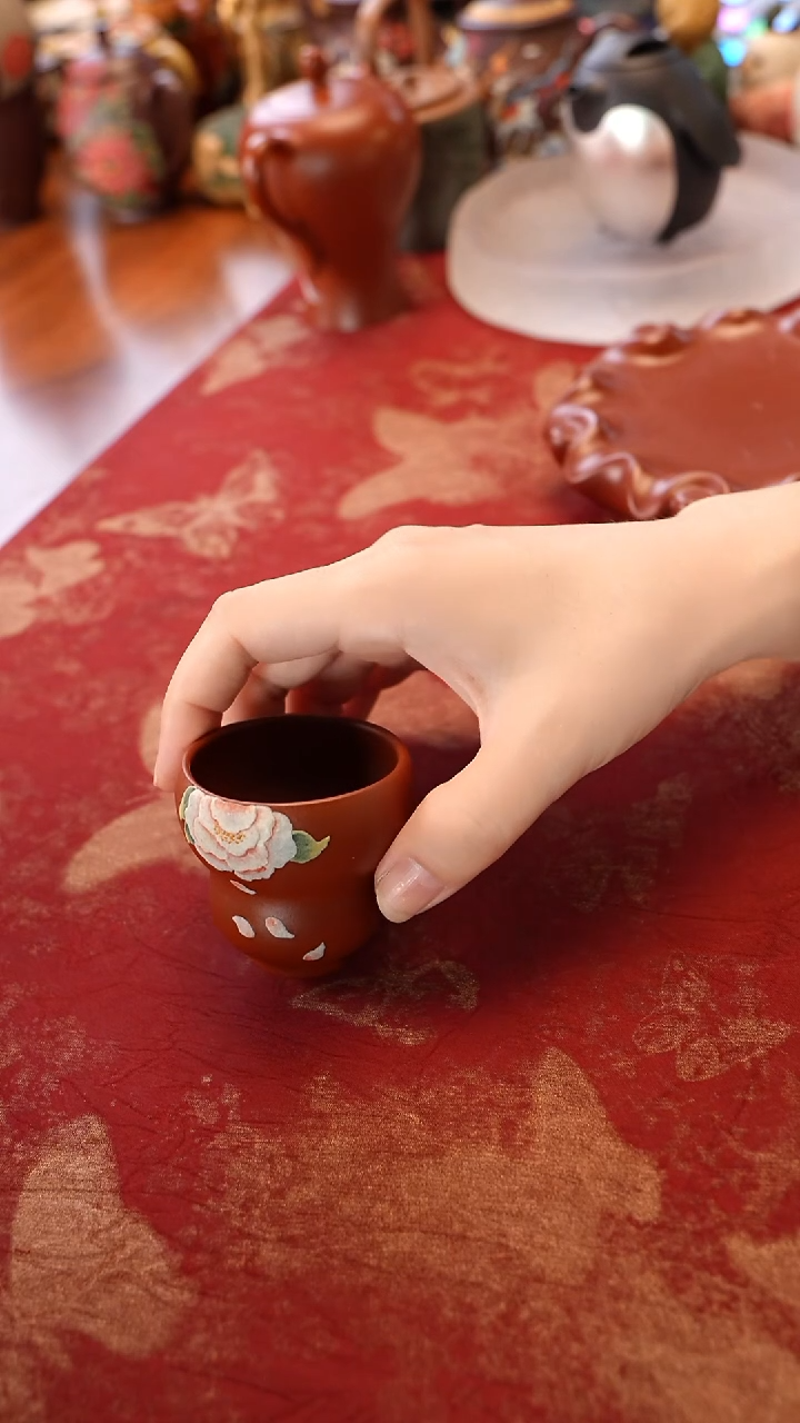 茶壶紫砂牡丹葫芦杯