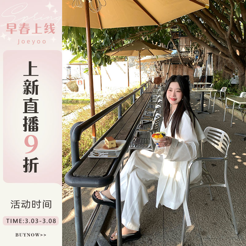 Joeyoo李乔优【墨尔本雨季】春夏新款时尚白色短款风衣薄外套