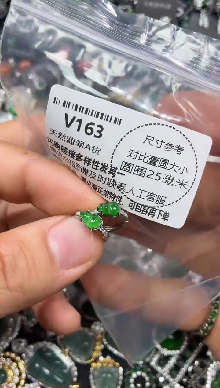 颈饰未镶嵌翡翠V163耳扣