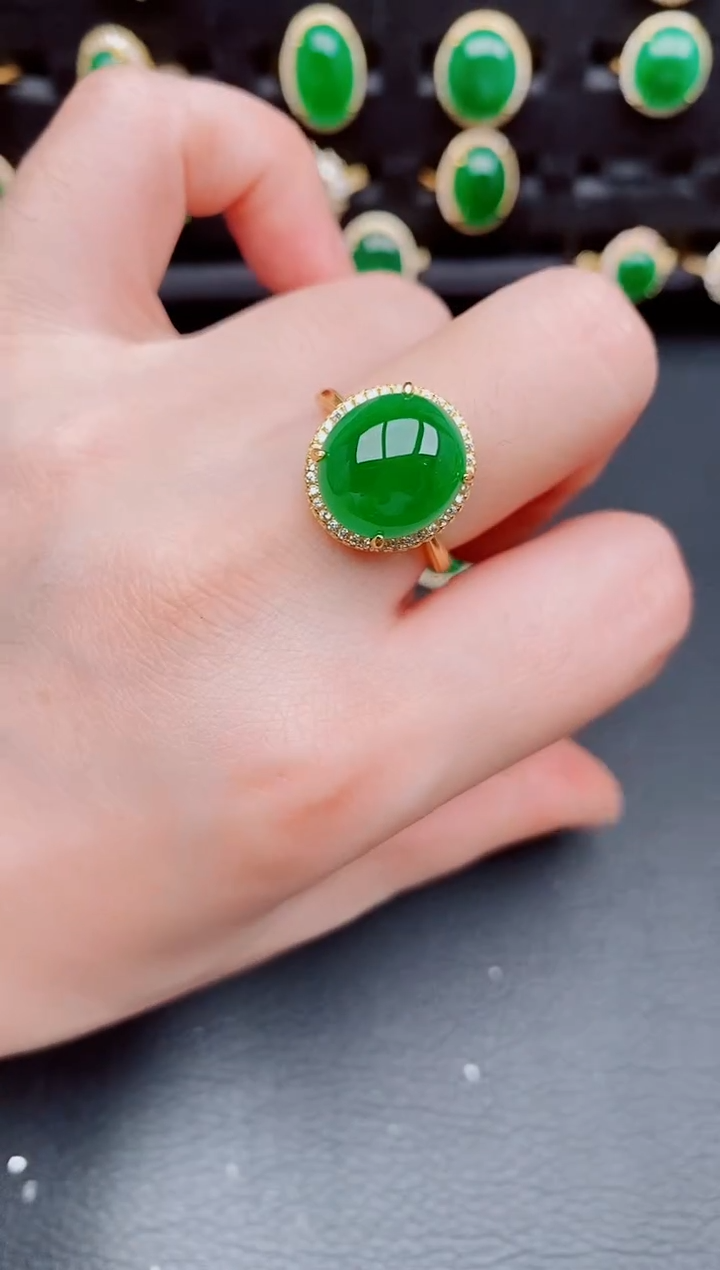 【闪购商品】翡翠戒指银S925镶嵌天然a货翡翠249