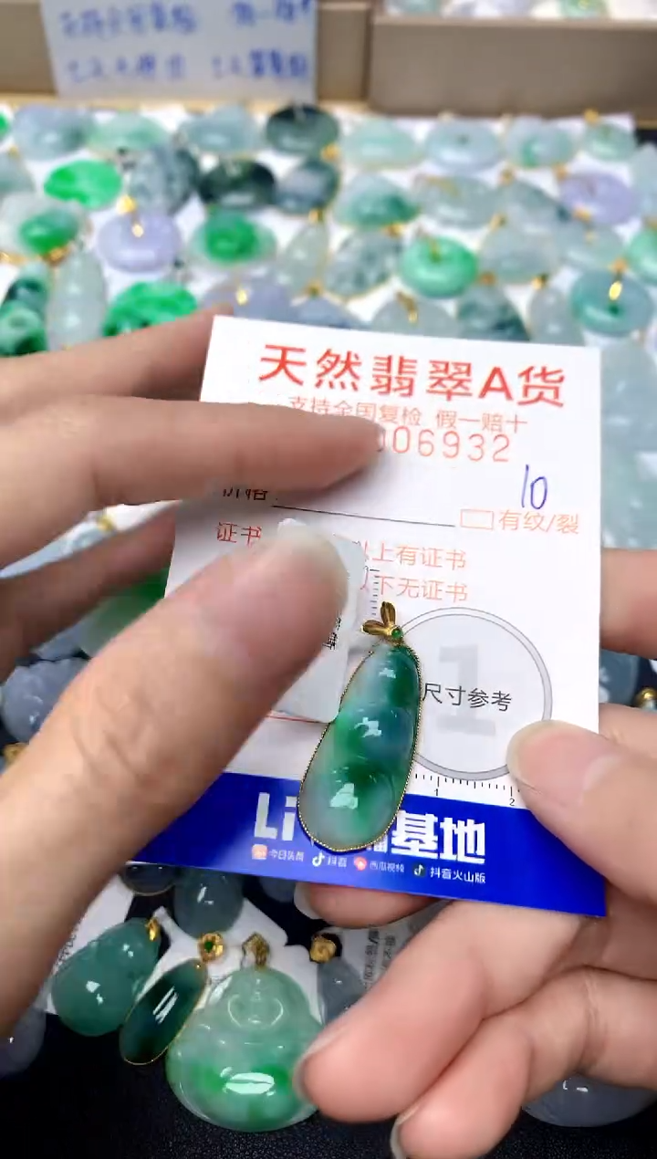 【闪购商品】翡翠颈饰18K金镶嵌10天然A货翡翠