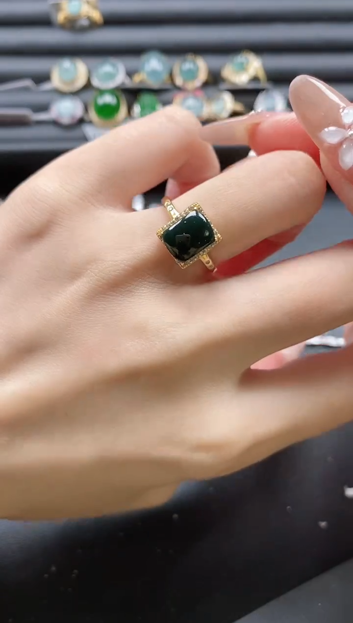 【闪购商品】翡翠戒指银S925镶嵌15151