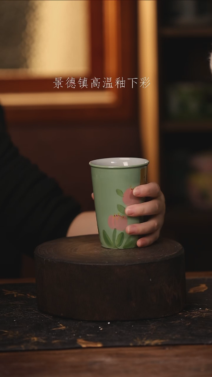 陶瓷景德镇高温釉下手绘陶瓷@L144@