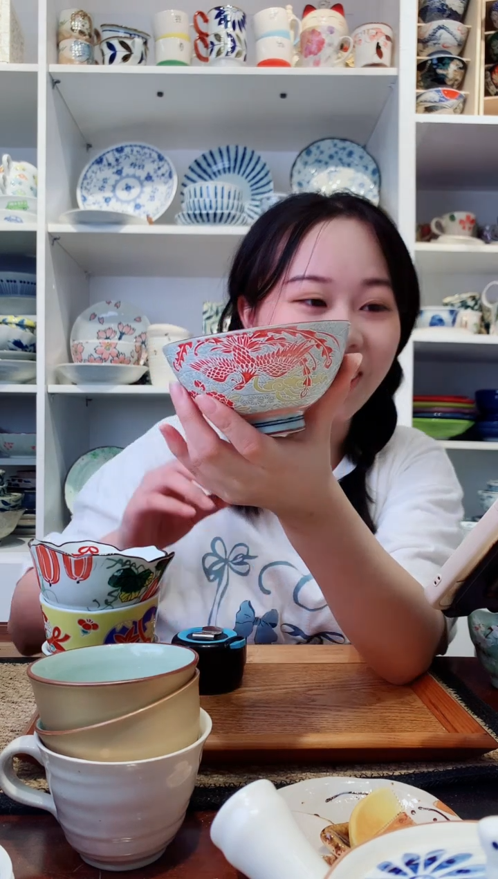 陶瓷美浓烧凤凰小号碗