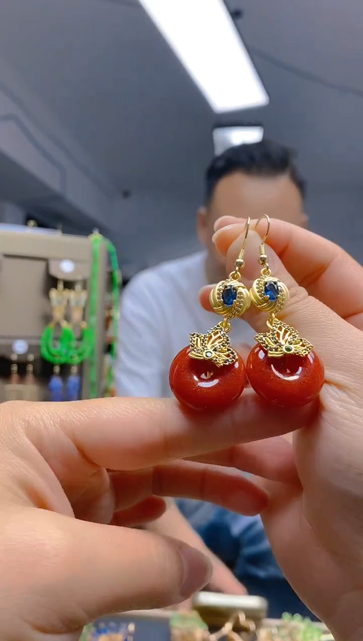 【闪购商品】翡翠耳饰合金0352翡翠耳钩