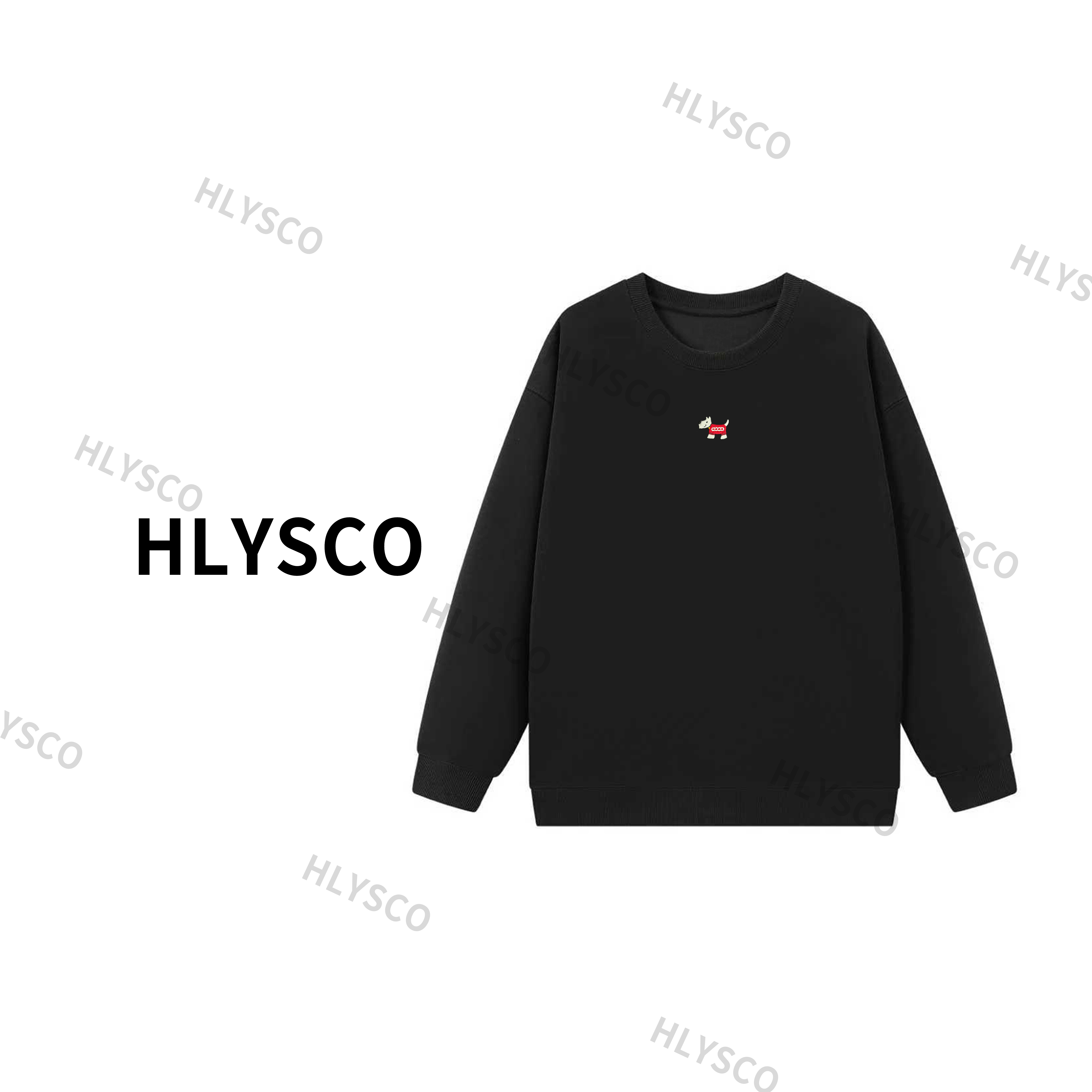 【小狗刺绣】-2025秋冬男女同款重磅潮流棉圆领加绒卫衣-H33