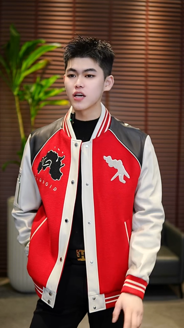 54码（155-170斤）男士羊毛真皮拼接棉夹克