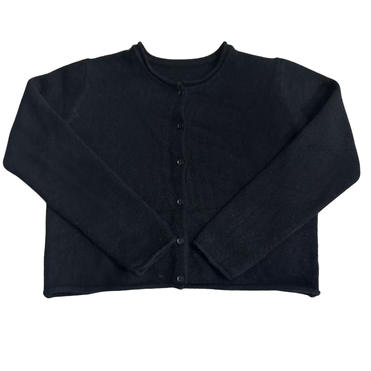 infobyfive福利秋冬新款纯色短款扣子开衫长袖针织衫壹NF0510608