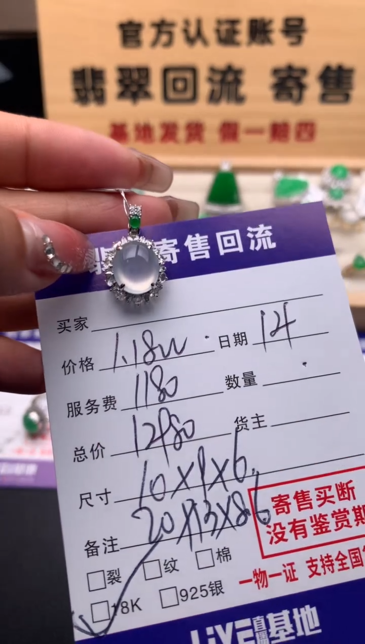 【闪购商品】翡翠颈饰18K金镶嵌10124519